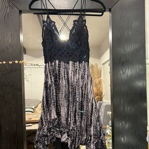 Free People Lace and Tie Die Dress